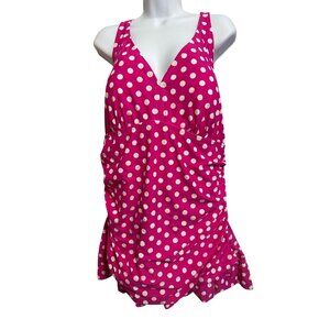 NWT Ocean Dream Signature 22W Pink Polka Dot Swimsuit